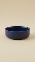 Navy Ceramic Food Bowl with Weighted Base